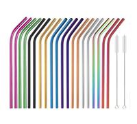 Cannucce in Acciaio Inossidabile Set di cannucce in metallo riutilizzabili in 10 colori da 6 * 215 mm accessori for in acciaio inossidabile 304(10Color Mix Bent)