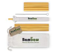 Cannucce in bambù riutilizzabili cannucce da drink in Bambù | senza BPA | Alternativa ecologica alle cannucce in plastica | cannucce multiuso in bambù (13 & 22 cm)
