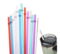 Cannucce in plastica, 12 pezzi, compatibili con Stanley Cup Stitch, compatibili con cannuccia Stanley Cup riutilizzabili, colorate con spazzole per la pulizia del tè a bolle, succhi di frutta, caffè
