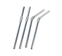 Cannucce Metalliche Pieghevoli Acciaio 304 Resistenti Riutilizzabili Lunghe 22.5cm per Bevande Calde Fredde per casa Ufficio Pack 2(4pcs)