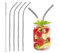 Cannucce per bere Riutilizzabili in acciaio inox 4x Cannucce in metallo con