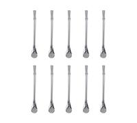 Cannucce per bevande, tè, caffè in acciaio inox, 4/5/10 pezzi, 10PCS Filtrato Cucchiaio Acciaio inossidabile Bere per tè e caffè