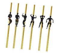 Cannucce per feste 6 Set decorazioni per bevande in carta con accenti ritaglio figure bodybuilder per bevande a bordo piscina Cannucce per feste per bodybuilder Decorazione per