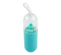 Cannucce pieghevoli in silicone con spazzola, 25 cm, riutilizzabili, da viaggio, per casa, bar e esterni, verde (verde)