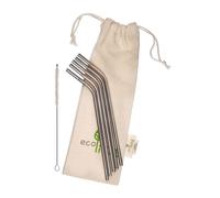 Cannucce riutilizzabili in acciaio INOX - Kit da 5 con Sacchetto e Spazzola - ecoLiving