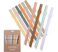Cannucce riutilizzabili in silicone a forma di orso, per bambini e adulti, sicure, atossiche, senza BPA, resistenti al calore, facili da pulire, perfette per succhi, frullati, cocktail, set da 10