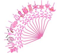 Cannucce Rosa da Cowgirl, 14 Pezzi Cannucce Riutilizzabili per Feste in Stile Western, Cannuccia Pieghevoli con Motivo Regolabile, per Decorazioni per Feste di Compleanno a Tema Cowgirl Cowboy