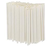 Cannucce usa e getta in carta bianca, resistenti e compostabili - 19,7 x 0,6 cm, 250 pezzi
