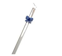 Cannucce Vetro 2 pezzi 8mm cannucce di vetro riutilizzabili carine a forma farfalla for festival festa matrimonio cocktail bar spiaggia(Blue)