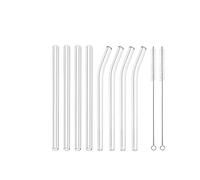 Cannucce Vetro 8 pezzi 15 cm cannucce di vetro corte riutilizzabili da cocktail for bar drinkware birra frullati(8pcs 15cm Mixed)