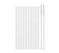 Cannucce Vetro Cannuccia in vetro da 8/12/14 mm, 10/20 pezzi, cannucce riutilizzabili, set for bubble tea, frullati, accessori for bar(10Pcs 8mm Straight)