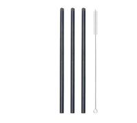 Cannuccia Acciaio Inox 3Pcs Reusable Heart Shaped Drinking Straw With Brush Stainless Steel Straws For Juice Milk Tea Coffee Bar Party(3Pcs Black)