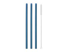 Cannuccia Acciaio Inox 3Pcs Reusable Heart Shaped Drinking Straw With Brush Stainless Steel Straws For Juice Milk Tea Coffee Bar Party(3Pcs Blue)