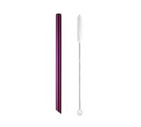 Cannuccia Acciaio Inox 5pcs 12x215mm Metal Straw 8.5'' Reusable Drinking Straws For Bubble Tea Boba Smoothies Milkshakes(Purple sharp)