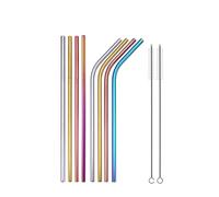 Cannuccia Acciaio Inox Cannucce riutilizzabili da 4/8 pezzi in acciaio inossidabile 304 con spazzola for pulizia