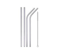 Cannuccia Acciaio Inox Cannucce riutilizzabili da 4/8 pezzi in acciaio inossidabile 304 con spazzola for pulizia