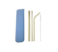 Cannuccia Acciaio Inox Colorful 304 Stainless Steel Straws Set Box Reusable Milkshake Drinking Straw Metal Straw With Cleaner Brush(Rose)