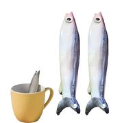 Cannuccia per pesce in ceramica - Sorseggia con un sorriso, cannucce in ceramica fatte a mano con pesci brutti, cannucce divertenti riutilizzabili a forma di pesce, accessorio per bere (2pcs)