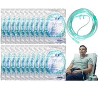 Cannula Nasale A Ossigeno Morbido con Connettore Girevole,20pcs Cannula Nasale Ossigenata Ultra Morbida,Occhiali da Naso per Ossigeno,Tubo per Il Naso Extra Lungo,Tubo Dell'ossigeno,3m