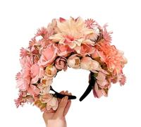 CANNXI Cerchietti per capelli da donna, con rose messicane, corona per capelli, corona per capelli, per feste di nozze, costume per sposa, accessori per foto da donna