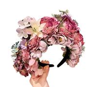 CANNXI Cerchietti per capelli da donna, con rose messicane, corona per capelli, corona per capelli, per feste di nozze, costume per sposa, accessori per foto da donna