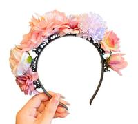CANNXI Cerchietto per capelli con fiori colorati, accessorio bohémien, per cosplay, fiori, ghirlande, fascia per capelli per ragazze