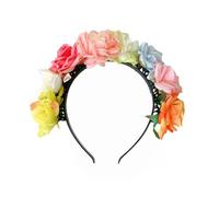 CANNXI Cerchietto per capelli con fiori colorati, accessorio bohémien, per cosplay, fiori, ghirlande, fascia per capelli per ragazze