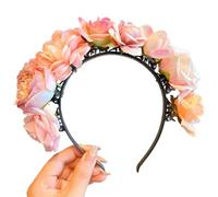 CANNXI Cerchietto per capelli con fiori colorati, accessorio bohémien, per cosplay, fiori, ghirlande, fascia per capelli per ragazze