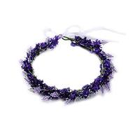 CANNXI Cerchietto per capelli con fiori finti per matrimonio, sposa, lavanda, floreale, ghirlanda, tiara, corona con nastro decorativo