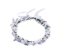 CANNXI Cerchietto per capelli con fiori finti per matrimonio, sposa, lavanda, floreale, ghirlanda, tiara, corona con nastro decorativo