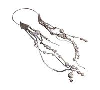 CANNXI Cerchietto per capelli da donna, elegante cerchietto con perline e nappe lunghe, accessorio per capelli per donne e ragazze