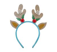 CANNXI Cerchietto per capelli natalizio con renna e corna di alce di Natale, copricapo glitterato con renna, occhiali montatura