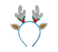 CANNXI Cerchietto per capelli natalizio con renna e corna di alce di Natale, copricapo glitterato con renna, occhiali montatura