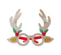 CANNXI Cerchietto per capelli natalizio con renna e corna di alce di Natale, copricapo glitterato con renna, occhiali montatura