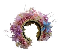 CANNXI Corona di fiori primaverili ghirlande floreali fascia per sposa donna matrimonio stimolato corona di fiori fascia per capelli puntelli