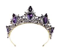 CANNXI Coroncina vintage viola da sposa, tiara da sposa per capelli, in pietra, decorazione di gioielli per capelli di lusso