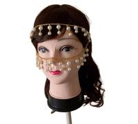 CANNXI Elegante ciondolo in acrilico fatto a mano accessorio fascia per capelli alla moda da sposa catena perle copricapo gioielli ornamento per le donne