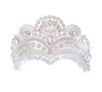 CANNXI Elegante diadema da sposa con strass, fatto a mano, regolabile, accessorio per capelli da sposa
