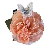 CANNXI Elegante fermaglio per capelli in metallo con clip laterale a forma di fiore, accessorio per capelli da donna, per feste