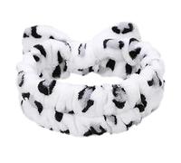 CANNXI Fascia larga da donna in peluche, con fiocco a contrasto, stile vintage, leopardato