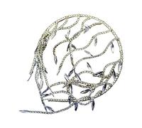 CANNXI Fascia per capelli da sposa con strass, da donna, a forma di goccia d'acqua, diadema a forma di ramo, copricapo da sposa