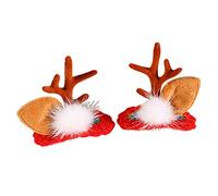 CANNXI Fermagli per capelli con corna di Natale, 1 paio di accessori per capelli per feste per bambini, per casa, festival, feste di compleanno