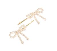 CANNXI Fermaglio per capelli alla moda con fiocco semplice forcina per capelli con perle finte e fiocco, accessori eleganti per donne e ragazze