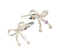 CANNXI Fermaglio per capelli alla moda con perle e fiocco per capelli da donna Fermagli per capelli in stile francese Clip laterale Accessori per capelli per ragazze