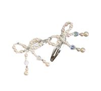 CANNXI Fermaglio per capelli alla moda con perle e fiocco per capelli da donna Fermagli per capelli in stile francese Clip laterale Accessori per capelli per ragazze