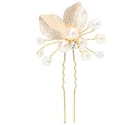 CANNXI Fermaglio per capelli da sposa alla moda a forma di foglia per perle finte forcine per capelli da sposa Bobby Pin damigella d'onore Copricapo per capelli Styling T