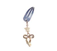 CANNXI Fermaglio per capelli fatto a mano con fiocco a forma di stella, con ciondolo a forma di fiocco, elegante per donne e ragazze, per matrimonio
