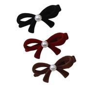 CANNXI Set di 3 fermagli per capelli con perle e fiocco francese, eleganti forcine per capelli per ragazza, nodi a farfalla, clip a coccodrillo