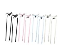 CANNXI Set di 8 fermagli per capelli con fiocco con nastro lungo, eleganti decorazioni colorate per ragazze