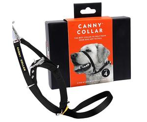 Canny Collar Collare a Cavezza Antitiro per Cani che Tirano, Nero Taglia 4 | Camminare senza tirare, addestramento al guinzaglio, controllo delicato e passeggiate tranquille senza correzioni brusche.